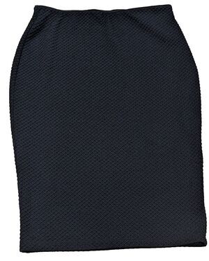 Apt 9 Pencil Skirt Black Textured Knee Length Business Work Y2K Office Siren L